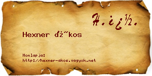 Hexner Ákos névjegykártya